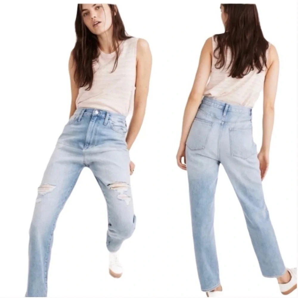 Madewell High Rise Distressed The Mom Jean NWT Women’s size 30 - Picture 2 of 6